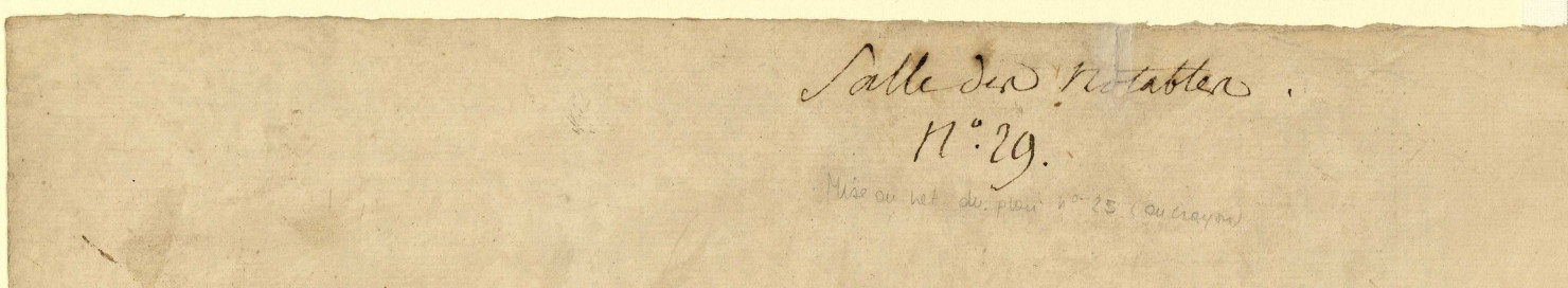 Versailles [Dessin] : lit de justice et salle des Notables : élévation de la colonnade et des portes d'entrée de la salle des Notables à Versailles. N° 29 , 1750/1799