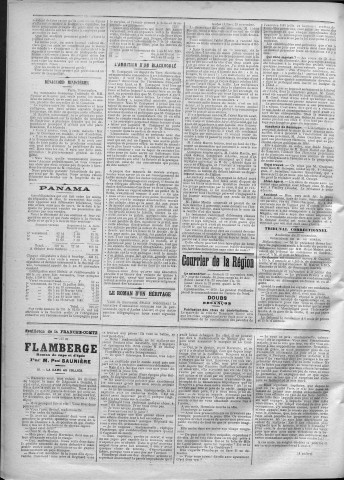23/11/1889 - La Franche-Comté : journal politique de la région de l'Est