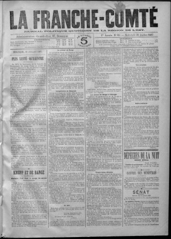 20/07/1887 - La Franche-Comté : journal politique de la région de l'Est