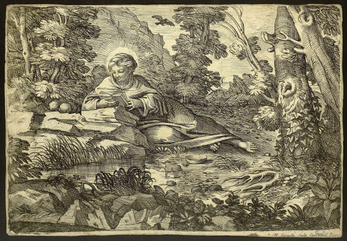 [L'Annociation] [image fixe] / M. Corneille Sculp Cum privil Regis , 1662/1705
