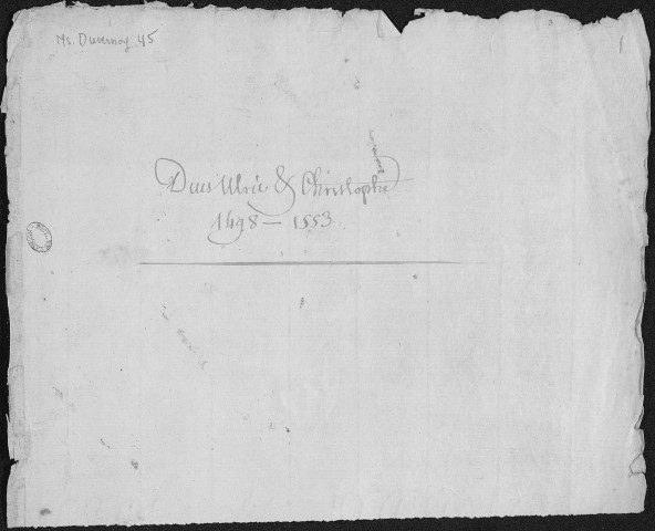 Ms Duvernoy 45-48 - Ordonnances des comtes de Montbéliard
