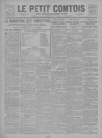 30/10/1925 - Le petit comtois [Texte imprimé] : journal républicain démocratique quotidien