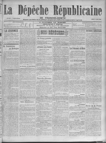 12/06/1908 - La Dépêche républicaine de Franche-Comté [Texte imprimé]