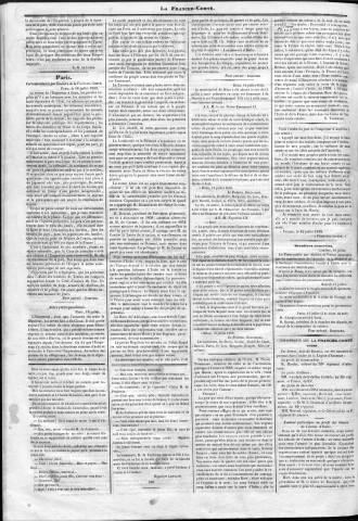 20/07/1859 - La Franche-Comté : organe politique des départements de l'Est