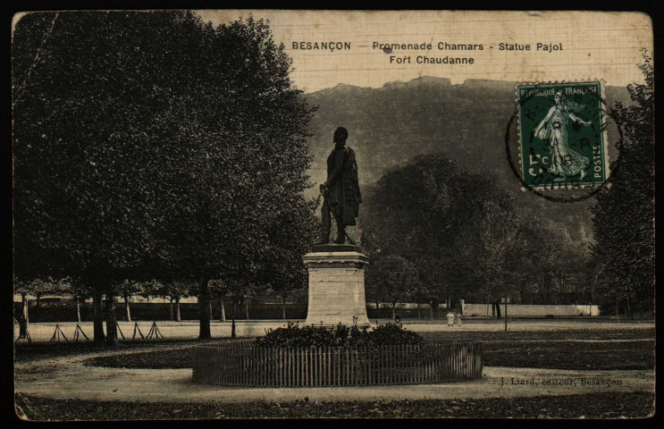 Besançon - Promenade Chamars - Statue Pajol - Fort Chaudanne. [image fixe] , Besançon : J. Liard, éditeur, Besançon, 1905/1908