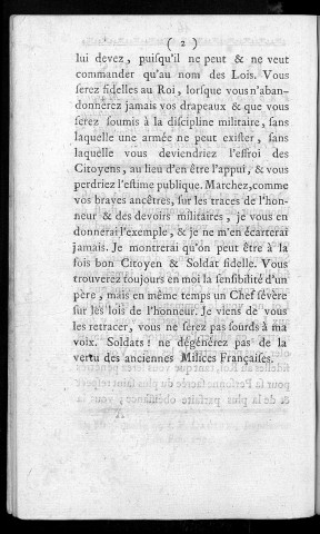 Discours prononcé par M. le Marquis de Toulongeon commandant des troupes de sa Majesté dans la province de Franche-Comté