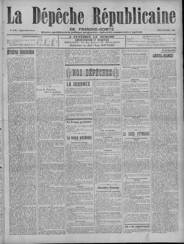 29/04/1909 - La Dépêche républicaine de Franche-Comté [Texte imprimé]