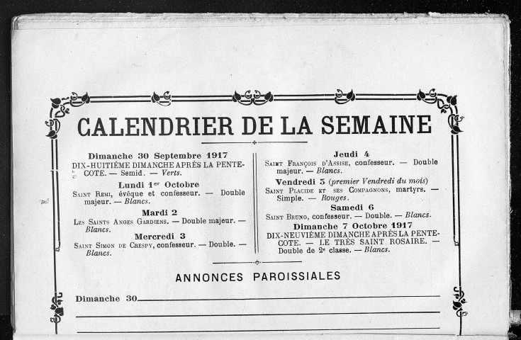 29/09/1917 - La Semaine religieuse du diocèse de Saint-Claude [Texte imprimé]