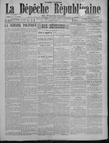29/01/1922 - La Dépêche républicaine de Franche-Comté [Texte imprimé]