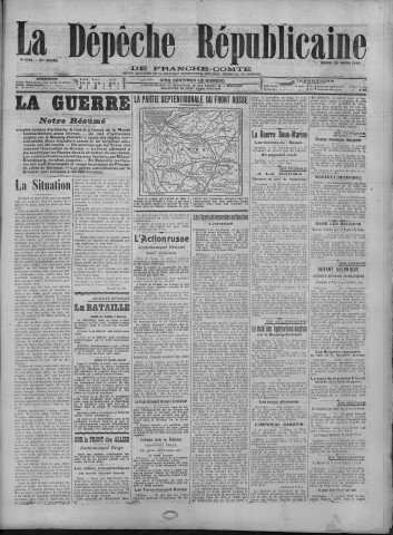 28/03/1916 - La Dépêche républicaine de Franche-Comté [Texte imprimé]