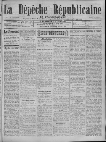 18/07/1912 - La Dépêche républicaine de Franche-Comté [Texte imprimé]