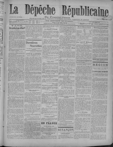 14/10/1919 - La Dépêche républicaine de Franche-Comté [Texte imprimé]