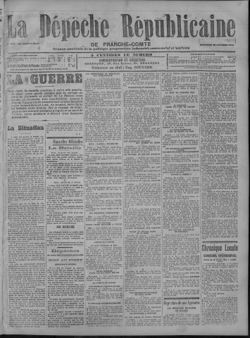 25/10/1914 - La Dépêche républicaine de Franche-Comté [Texte imprimé]