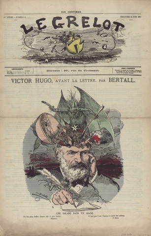 Victor Hugo, avant la lettre, par Bertall [image fixe] / Bertall , Paris : Le Grelot, 20, rue du Croissant, 1871