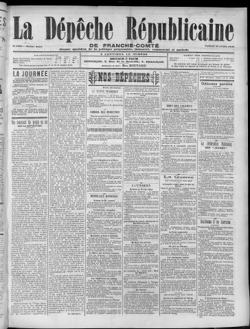 29/04/1905 - La Dépêche républicaine de Franche-Comté [Texte imprimé]