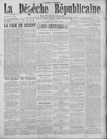 01/02/1921 - La Dépêche républicaine de Franche-Comté [Texte imprimé]