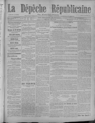 15/11/1919 - La Dépêche républicaine de Franche-Comté [Texte imprimé]
