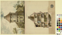 Maison que Pâris voulait se faire construire à Vauclusotte, avant de venir au Havre : Elévation et coupe / Pierre-Adrien Pâris , [S.l.] : [P.-A. Pâris], [1793]
