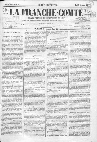 05/11/1857 - La Franche-Comté : organe politique des départements de l'Est