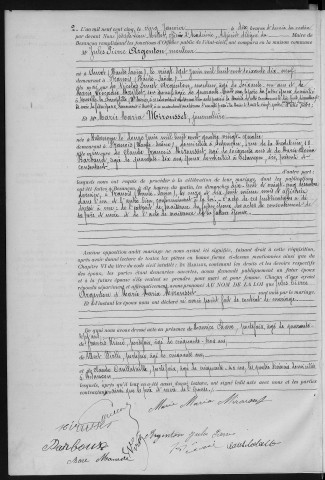 Registre des mariages, 1905