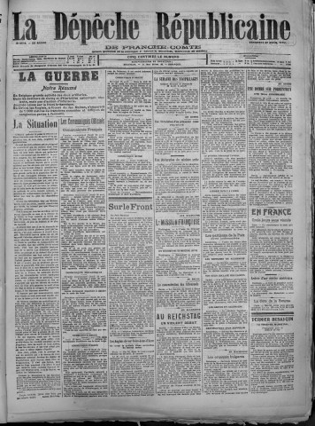 27/04/1917 - La Dépêche républicaine de Franche-Comté [Texte imprimé]
