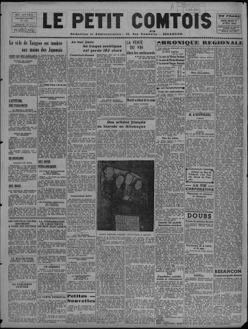 01/04/1942 - Le petit comtois [Texte imprimé] : journal républicain démocratique quotidien