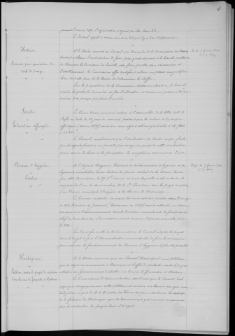 Registre des délibérations du Conseil municipal, avec table alphabétique, du 28 janvier 1890 au 31 mars 1892