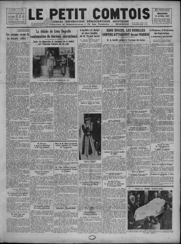 13/04/1937 - Le petit comtois [Texte imprimé] : journal républicain démocratique quotidien