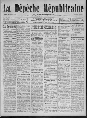 10/03/1914 - La Dépêche républicaine de Franche-Comté [Texte imprimé]