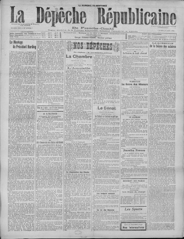 16/04/1921 - La Dépêche républicaine de Franche-Comté [Texte imprimé]