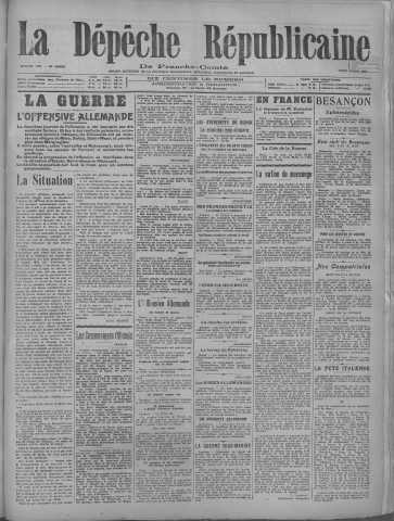 11/06/1918 - La Dépêche républicaine de Franche-Comté [Texte imprimé]