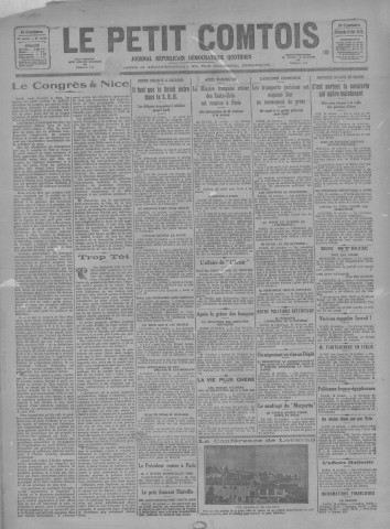 11/10/1925 - Le petit comtois [Texte imprimé] : journal républicain démocratique quotidien