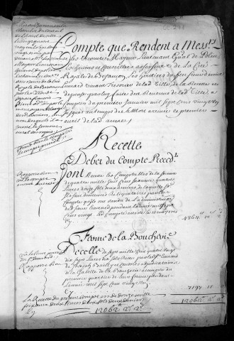Comptes de la Ville de Besançon, recettes et dépenses, Compte de Claude Ignace François Pierre (1721)