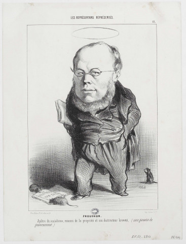 Proudhon [image fixe] / Daumier , Paris : Chez Aubert, Pl. de la Bourse - Imp. Aubert & Cie, 1849