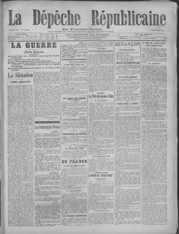 13/05/1918 - La Dépêche républicaine de Franche-Comté [Texte imprimé]