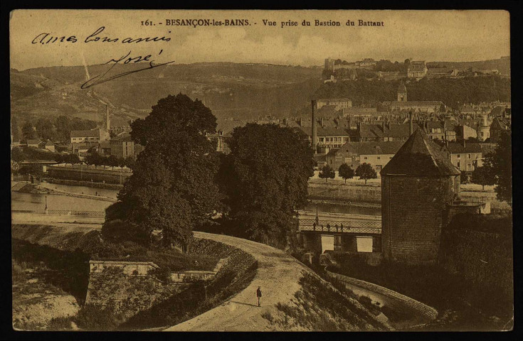 Besancon-les-Bains. -Vue prise du bastion du Battant [image fixe] , Besancon : Leroux, 1910/1912