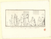 Socrate, sur le point de mourir, éloigne sa famille et se retourne vers ses amis [image fixe] / Antonio Canova inventó, Vincenzo Camoccini delineó, Tomasso Piroli incise , 1750/1850