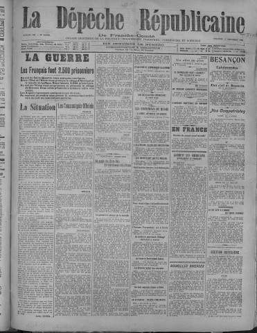 15/09/1918 - La Dépêche républicaine de Franche-Comté [Texte imprimé]