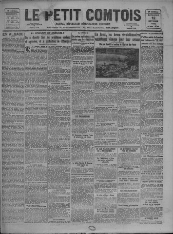 12/10/1930 - Le petit comtois [Texte imprimé] : journal républicain démocratique quotidien