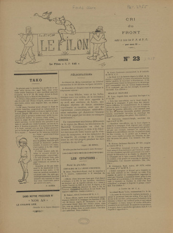 Le Filon [Texte imprimé] : organe officieux de la 34ème division