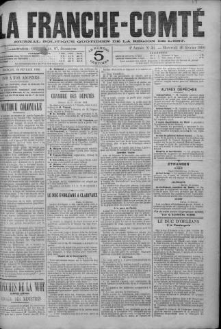 26/02/1890 - La Franche-Comté : journal politique de la région de l'Est