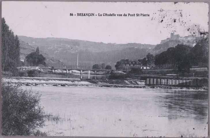 Besançon - La Citadelle vue du Pont St-Pierre. [image fixe] , 1903/1904