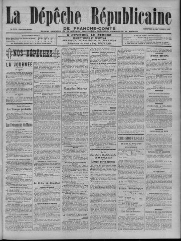 20/09/1907 - La Dépêche républicaine de Franche-Comté [Texte imprimé]