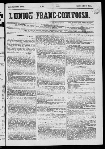 31/03/1868 - L'Union franc-comtoise [Texte imprimé]