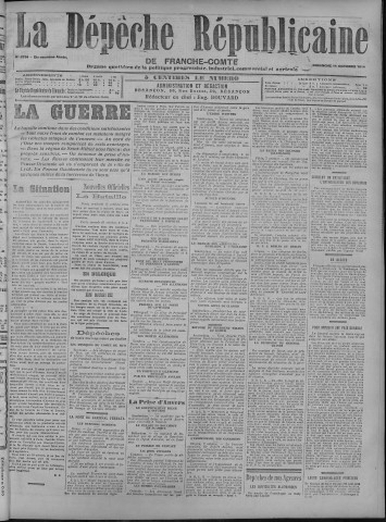 11/10/1914 - La Dépêche républicaine de Franche-Comté [Texte imprimé]