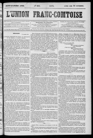 10/11/1879 - L'Union franc-comtoise [Texte imprimé]
