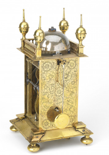 304 Mesnage (achat Gélis) - Horloge de mur à poids, anonyme, 1ère moitié du 18e siècle, cuivre gravé