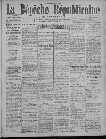 20/05/1922 - La Dépêche républicaine de Franche-Comté [Texte imprimé]