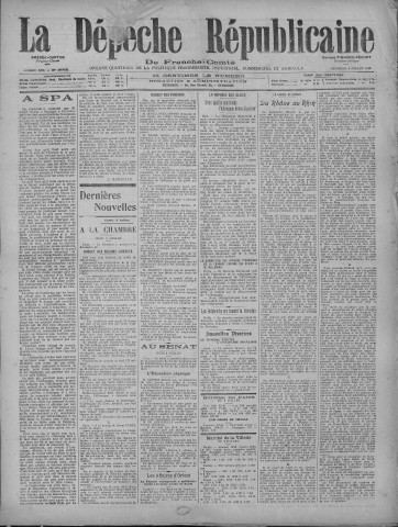 09/07/1920 - La Dépêche républicaine de Franche-Comté [Texte imprimé]