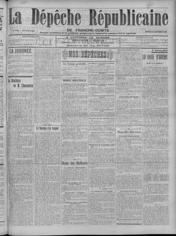 10/10/1908 - La Dépêche républicaine de Franche-Comté [Texte imprimé]